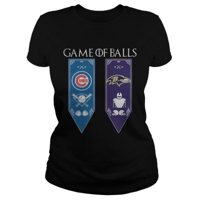 Game of Thrones game of balls Chicago Cubs and Baltimore Ravens ladies tee