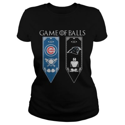 Game of Thrones game of balls Chicago Cubs and Carolina Panthers ladies tee