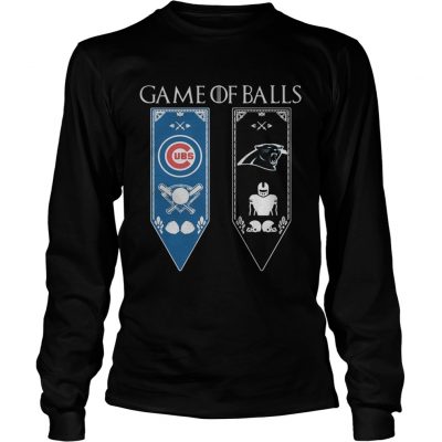 Game of Thrones game of balls Chicago Cubs and Carolina Panthers longsleeve tee