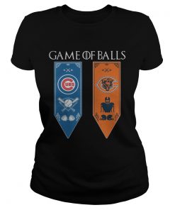 Game of Thrones game of balls Chicago Cubs and Chicago Bears ladies tee