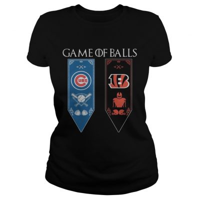 Game of Thrones game of balls Chicago Cubs and Cincinnati Bengals ladies tee