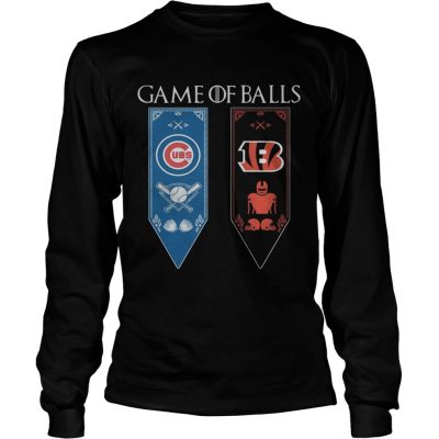 Game of Thrones game of balls Chicago Cubs and Cincinnati Bengals longsleeve tee