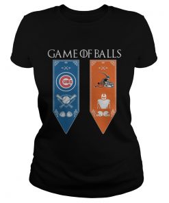 Game of Thrones game of balls Chicago Cubs and Cleveland Browns ladies tee