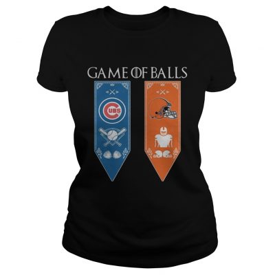 Game of Thrones game of balls Chicago Cubs and Cleveland Browns ladies tee