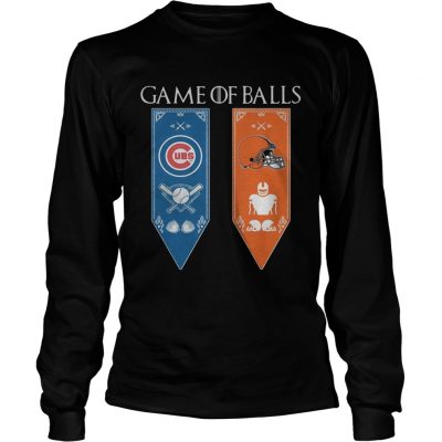 Game of Thrones game of balls Chicago Cubs and Cleveland Browns longsleeve tee