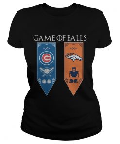 Game of Thrones game of balls Chicago Cubs and Denver Broncos ladies tee