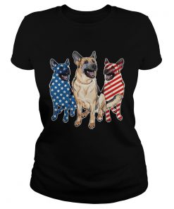 German Shepherd Flag ladies tee