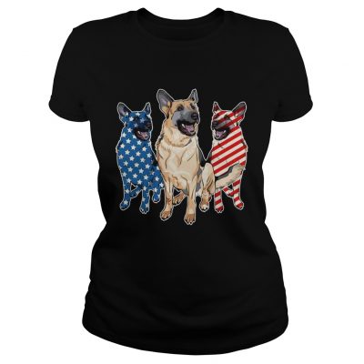 German Shepherd Flag ladies tee