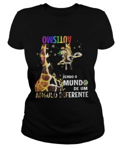 Giraffe autism Vendo O Mundo De Um Angulo Diferente ladies tee