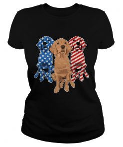 Golden Retriever Flag ladies tee