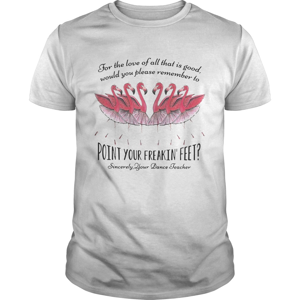 Ballet flamingo for the love of all that is good sincerely your dance teacher tshirt