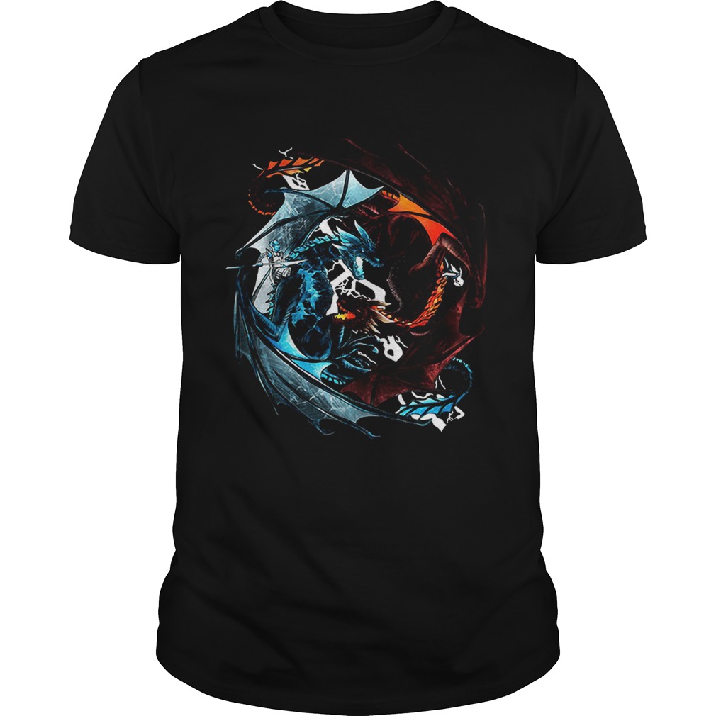 Fire dragon and ice dragon battle shirt