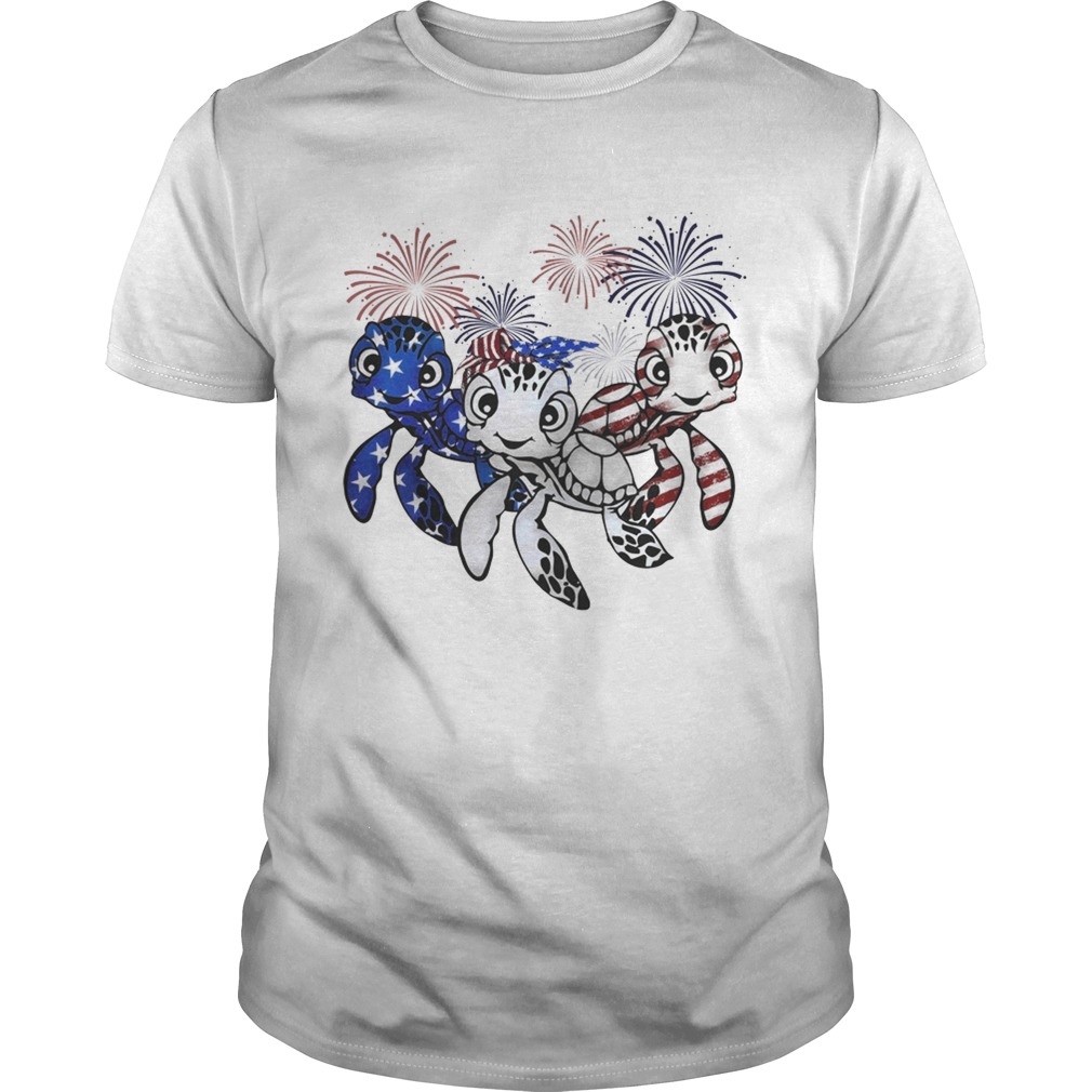 Firework American flag Turtles shirt