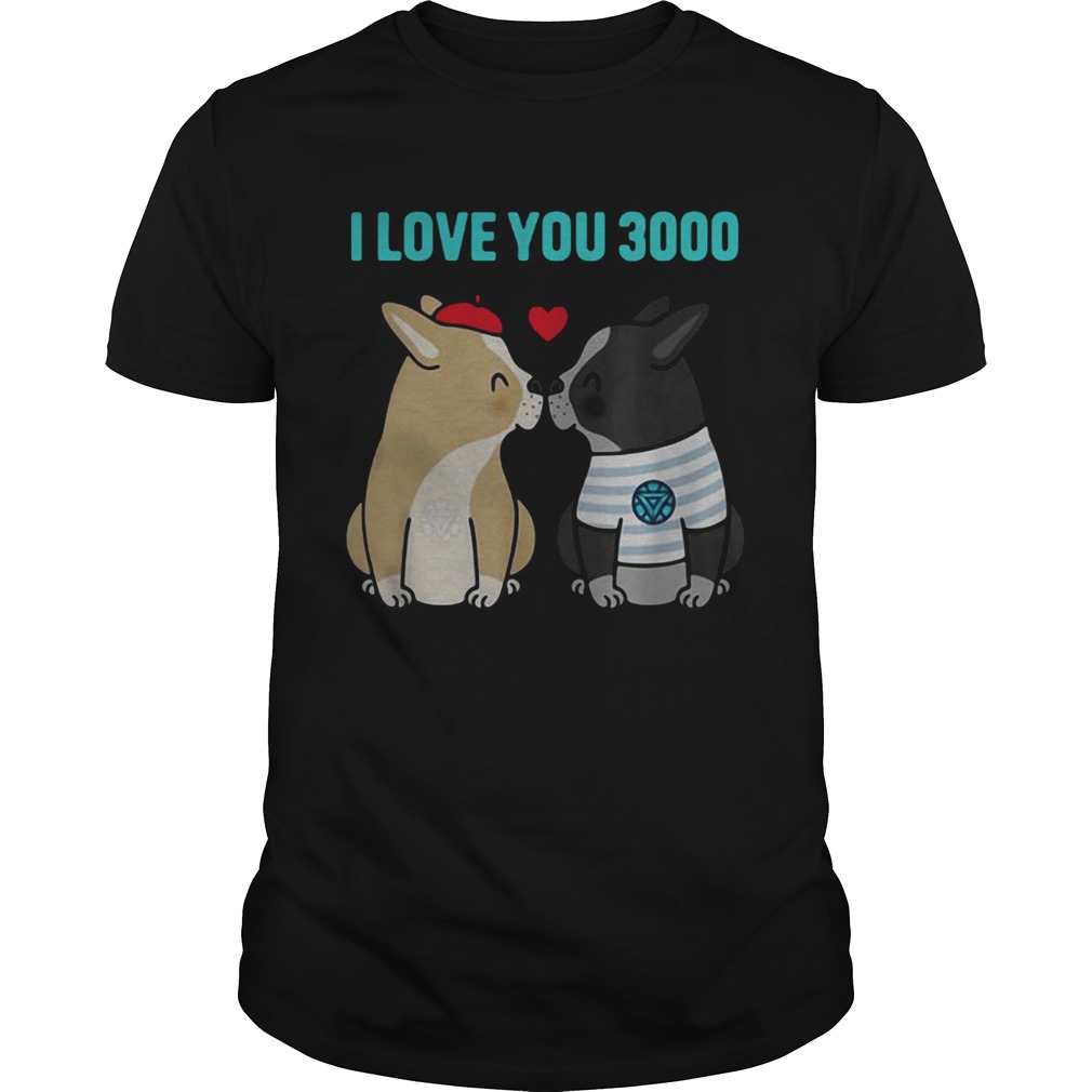 I love you 3000 Bulldog kiss shirt