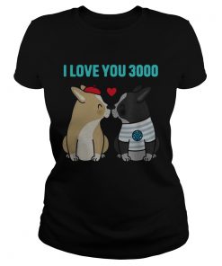 I love you 3000 Bulldog kiss ladies tee