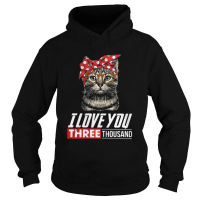 I love you three thousand cool cat with glasses hoodie