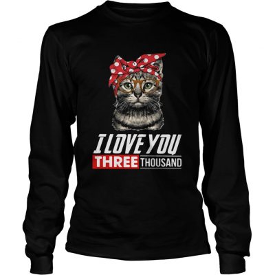 I love you three thousand cool cat with glasses longsleeve tee