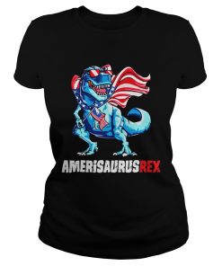 Independence Day 4th July Amerisaurus Trex ladies tee