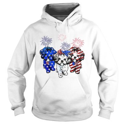 Independence day 4th of July Shih Tzu beauty America flag hoodie