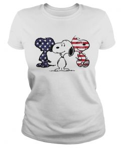 Independence day 4th of July Snoopy beauty America flag ladies tee