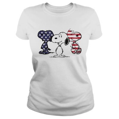 Independence day 4th of July Snoopy beauty America flag ladies tee