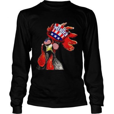 Merica chicken 4th of july longsleeve tee