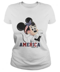 Mickey American nurse life ladies tee