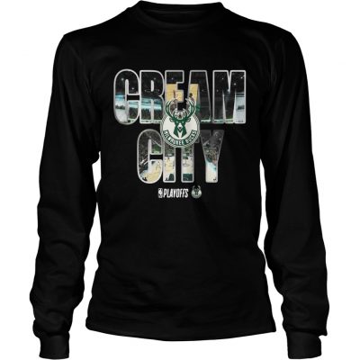 Milwaukee Bucks 2019 NBA playoffs cream city longsleeve tee