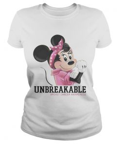 Minnie Mouse unbreakable breast cancer awareness ladies tee