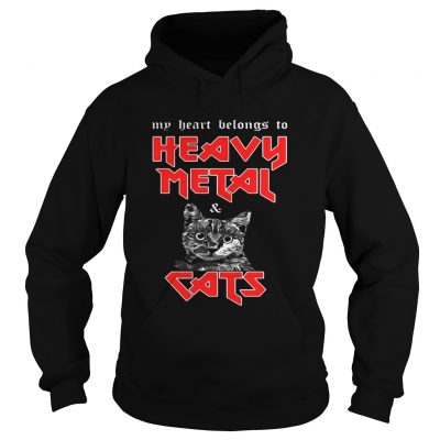 My heart belongs to heavy metal and cats hoodie