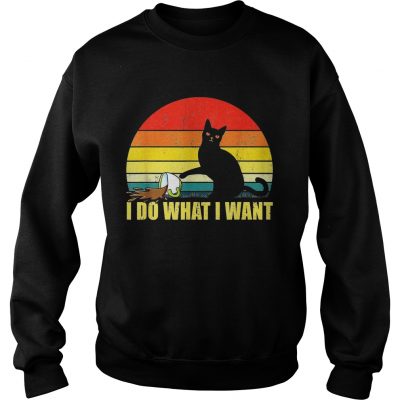 Official I do what I want Cat spilled coffee sunset Sweatshirt