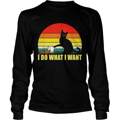 Official I do what I want Cat spilled coffee sunset longsleeve tee