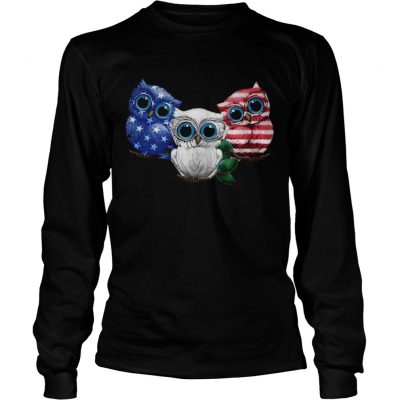 Owl American flag longsleeve tee