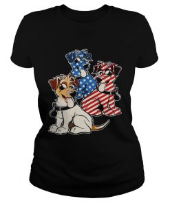 Parson Russell Terrier American Flag ladies tee