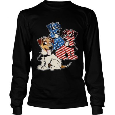 Parson Russell Terrier American Flag longsleeve tee