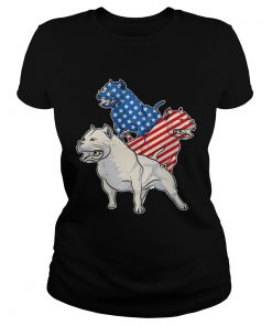 Pit Bull American Flag ladies tee