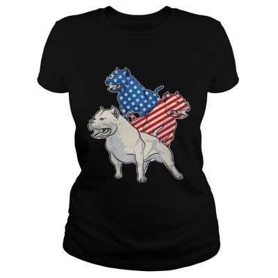 Pit Bull American Flag ladies tee