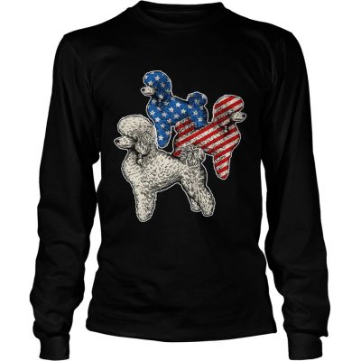 Poodle American Flag longsleeve tee