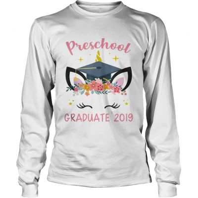 Preschool Graduate 2019 Unicorn Face longsleeve tee