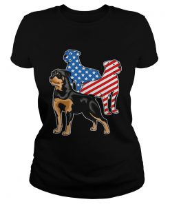 Rottweiler American Flag ladies tee