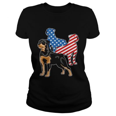 Rottweiler American Flag ladies tee