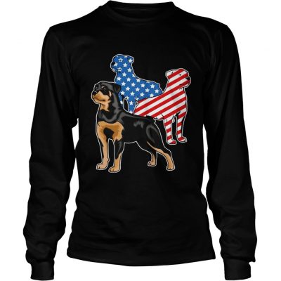 Rottweiler American Flag longsleeve tee