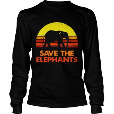 Save the elephants vintage sunset longsleeve tee