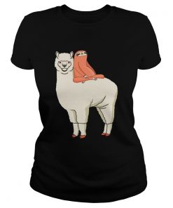 Sloth Riding Llama ladies tee