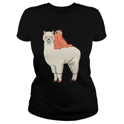 Sloth Riding Llama ladies tee