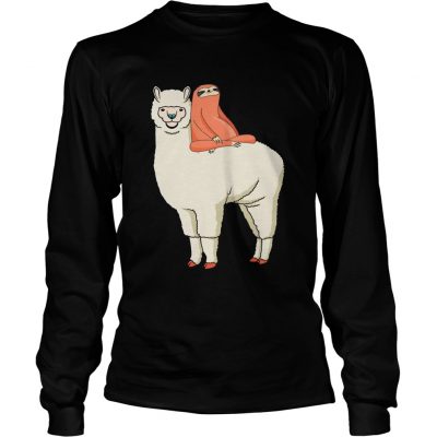 Sloth Riding Llama longsleeve tee