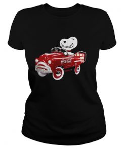 Snoopy driving coca cola car ladies tee