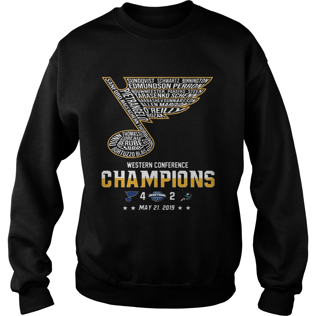 St Louis Blues Western Conference Champions 2019 Hockey T Sweatshirt