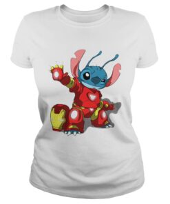 Stitch with Iron Man Avengers with Lilo and Stitch Disney combo ladies tee