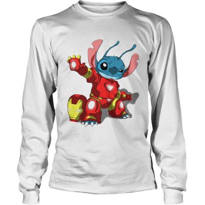 Stitch with Iron Man Avengers with Lilo and Stitch Disney combo longsleeve tee